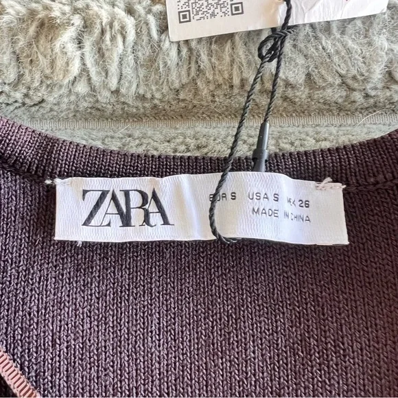 Zara Chocolate Brown Knit Sweater Vest- Size S- New With Tags - Picture 5 of 8